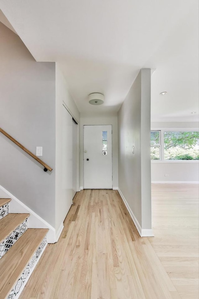 471 Highcrest Dr, Wilmette, IL 60091 - foyer featuring light wood-type flooring and stairs