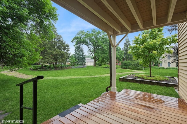 1521 S County Farm Rd Unit 1-3C, Wheaton, IL 60189 - deck featuring a lawn
