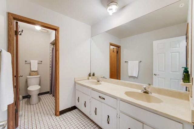 12850 S Westport Dr, Palos Park, IL 60464 - bathroom with double vanity and tile patterned floors