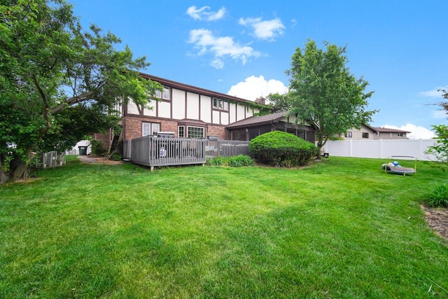 12850 S Westport Dr, Palos Park, IL 60464 - view of yard with a sunroom and a deck