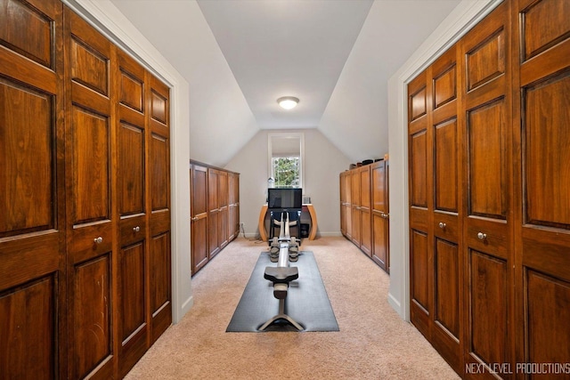 7N107 Hastings Dr, Saint Charles, IL 60175 - workout area featuring light carpet and vaulted ceiling