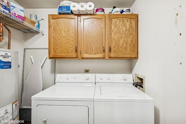 1508 Seville Ct Unit D2, Wheeling, IL 60090 - laundry room with gas water heater, washer and dryer, and cabinet space