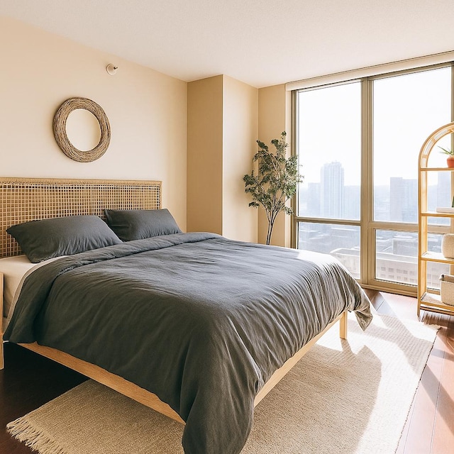 2 E Erie St Unit 3106, Chicago, IL 60611 - bedroom with wood finished floors and floor to ceiling windows