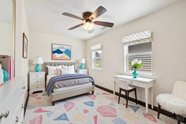 1940 S Racine Ave, Chicago, IL 60608 - bedroom featuring baseboards and ceiling fan