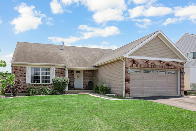 21023 Siegel Dr, Crest Hill, IL 60403 - view of front facade featuring brick siding, asphalt driveway, and a front lawn