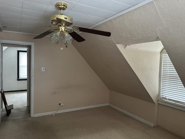 115 Country Club Dr, Northlake, IL 60164 - bonus room featuring carpet flooring, ceiling fan, and lofted ceiling