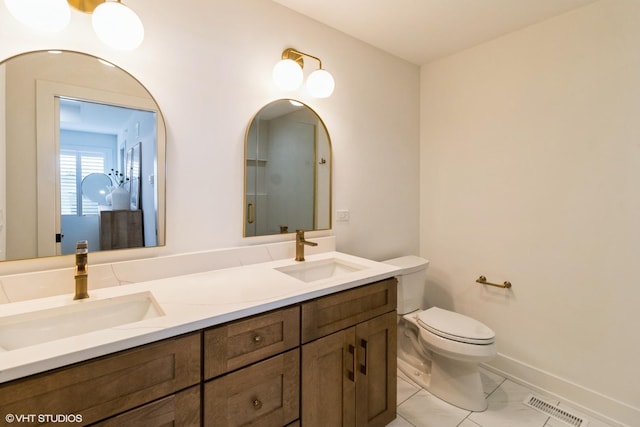 1 N Beverly Ln, Arlington Heights, IL 60004 - full bath with double vanity and tile patterned floors