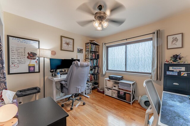 3631 54th Ave, Cicero, IL 60804 - office space with a ceiling fan and wood finished floors
