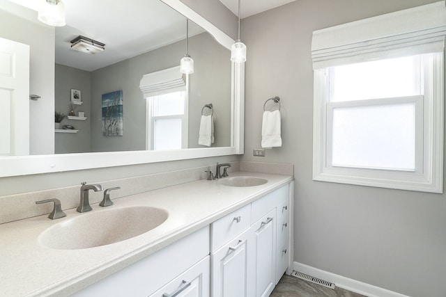 1549 Preston Rd, Naperville, IL 60563 - full bathroom featuring double vanity and baseboards