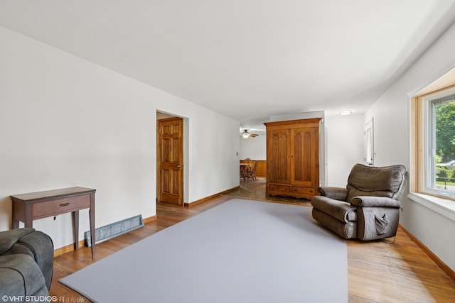 345 Catalpa Ave, Roselle, IL 60172 - living area featuring wood finished floors and a ceiling fan