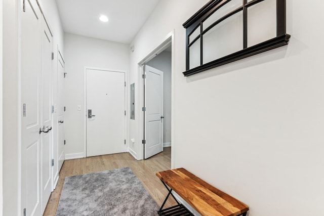 150 W Superior St Unit 1103, Chicago, IL 60654 - hallway featuring light wood-style flooring and recessed lighting