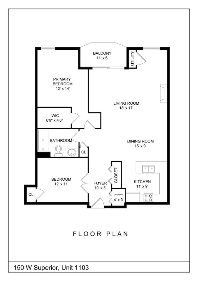 150 W Superior St Unit 1103, Chicago, IL 60654 - view of home floor plan