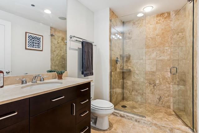 150 W Superior St Unit 1103, Chicago, IL 60654 - full bath featuring vanity, a stall shower, and tile patterned floors