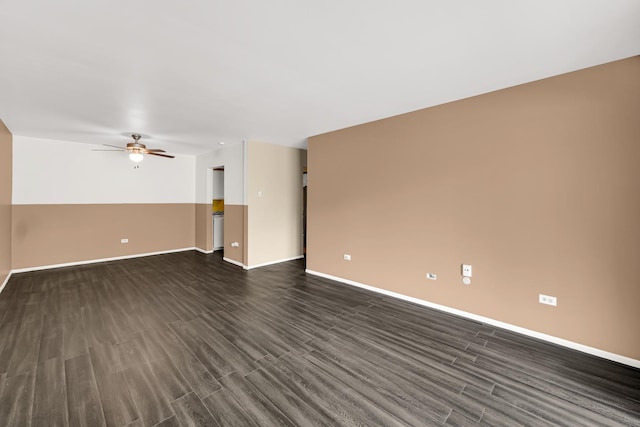 18340 Glen Oak Ave Unit 1D, Lansing, IL 60438 - spare room with ceiling fan and dark wood finished floors