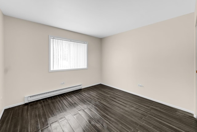 18340 Glen Oak Ave Unit 1D, Lansing, IL 60438 - unfurnished room with baseboard heating and dark wood finished floors