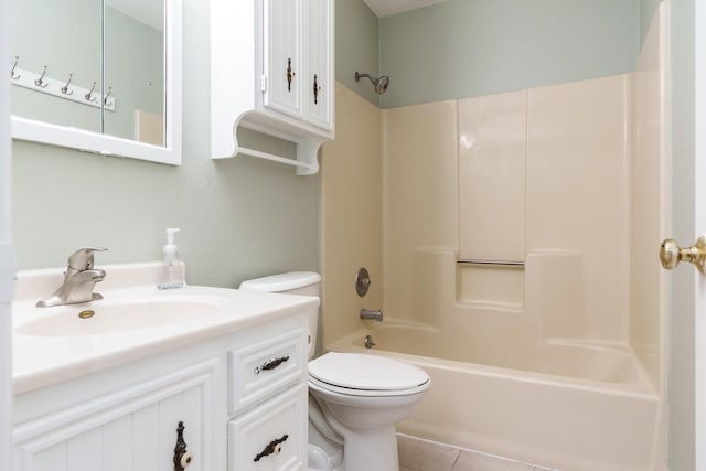 5087 Wilderness Trl, Rockford, IL 61114 - full bathroom with vanity,  shower combination, and tile patterned floors