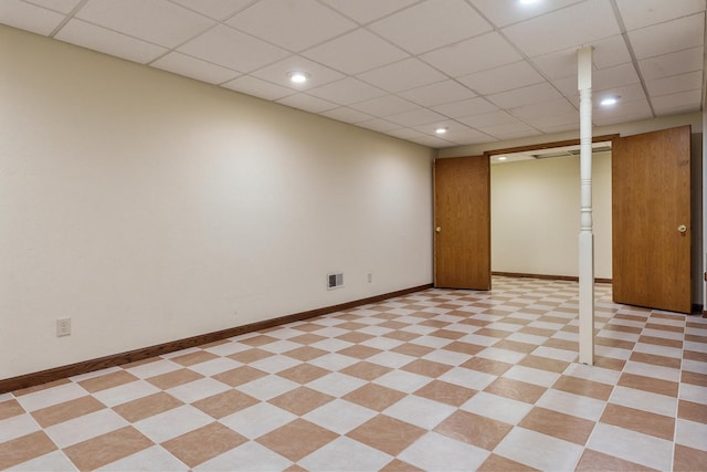 5087 Wilderness Trl, Rockford, IL 61114 - finished below grade area featuring a drop ceiling and recessed lighting