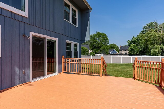 5087 Wilderness Trl, Rockford, IL 61114 - wooden terrace with a fenced backyard