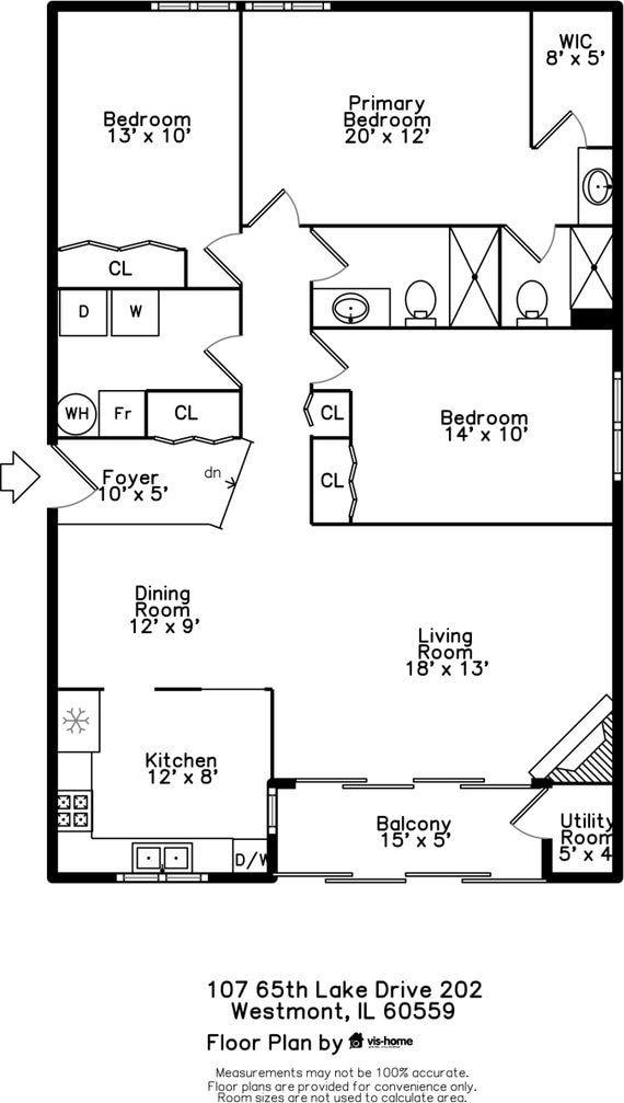 107 65th Lake Dr Unit 202, Westmont, IL 60559 - view of home floor plan