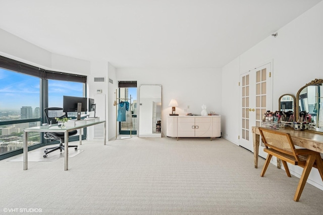 100 E Huron St Unit 3501, Chicago, IL 60611 - carpeted home office with french doors