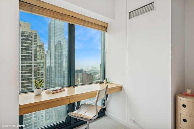 100 E Huron St Unit 3501, Chicago, IL 60611 - office with a view of skyline, plenty of natural light, and carpet flooring