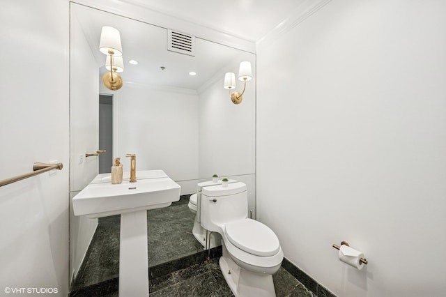 100 E Huron St Unit 3501, Chicago, IL 60611 - bathroom with ornamental molding and recessed lighting