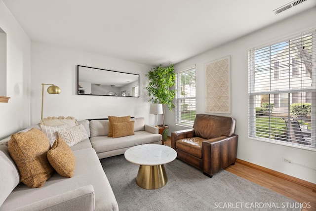 802 Symphony Dr, Aurora, IL 60504 - living area featuring wood finished floors and baseboards