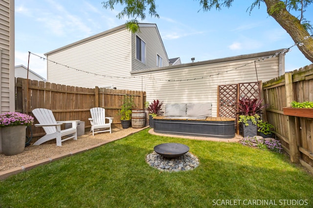 802 Symphony Dr, Aurora, IL 60504 - view of yard featuring an outdoor fire pit