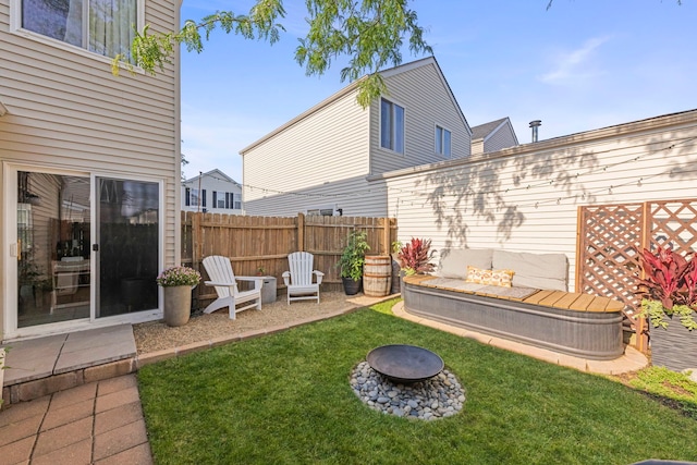 802 Symphony Dr, Aurora, IL 60504 - view of yard featuring a fire pit