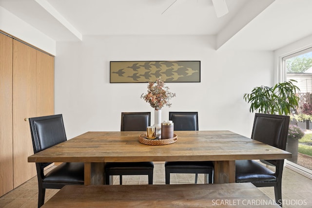 802 Symphony Dr, Aurora, IL 60504 - dining area featuring ceiling fan and light tile patterned flooring