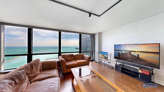 910 N Lake Shore Dr Unit 2317, Chicago, IL 60611 - living area with wood finished floors, plenty of natural light, and floor to ceiling windows