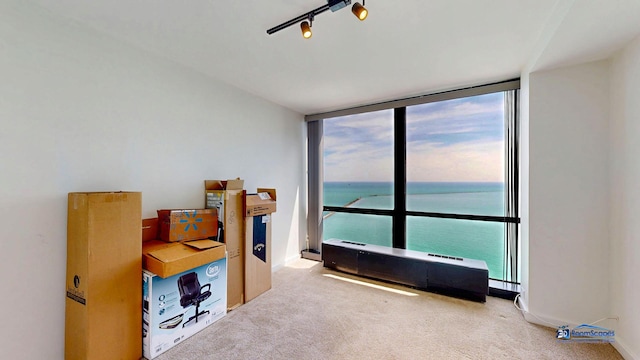 910 N Lake Shore Dr Unit 2317, Chicago, IL 60611 - office space featuring carpet floors, healthy amount of natural light, floor to ceiling windows, and a water view