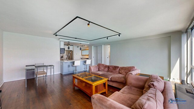 910 N Lake Shore Dr Unit 2317, Chicago, IL 60611 - living room with dark wood-style floors and baseboards