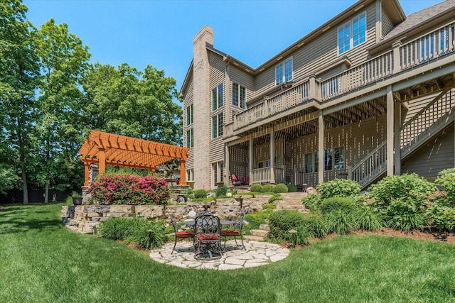 1325 Westley Ln, West Dundee, IL 60118 - back of house featuring a chimney and a yard