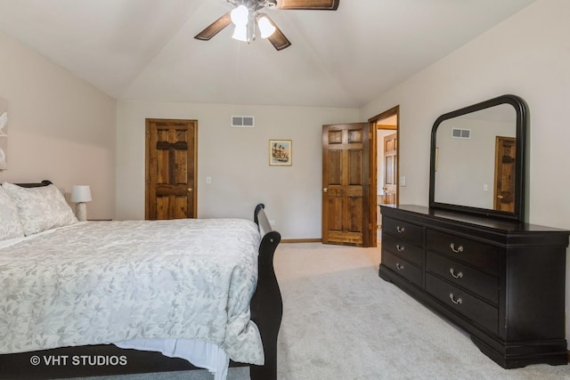 1532 Sequoia Rd, Naperville, IL 60540 - bedroom with vaulted ceiling, light colored carpet, and ceiling fan