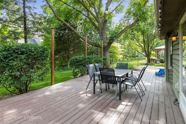 1532 Sequoia Rd, Naperville, IL 60540 - wooden deck featuring outdoor dining area