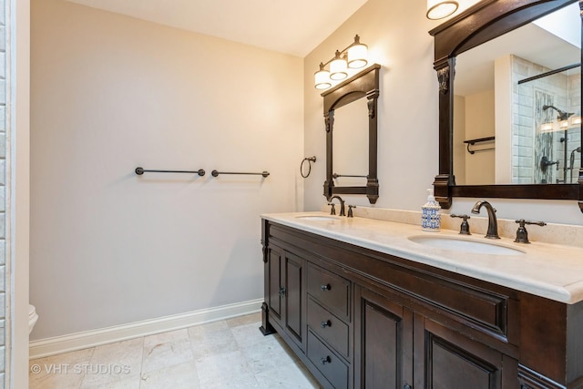 1532 Sequoia Rd, Naperville, IL 60540 - bathroom featuring double vanity and a tile shower