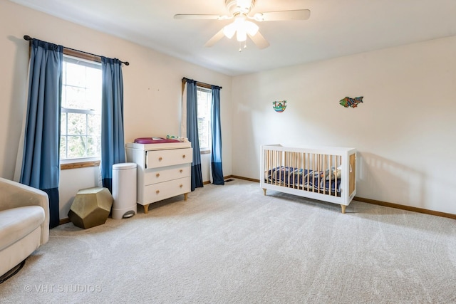 1532 Sequoia Rd, Naperville, IL 60540 - bedroom with carpet, a crib, and ceiling fan