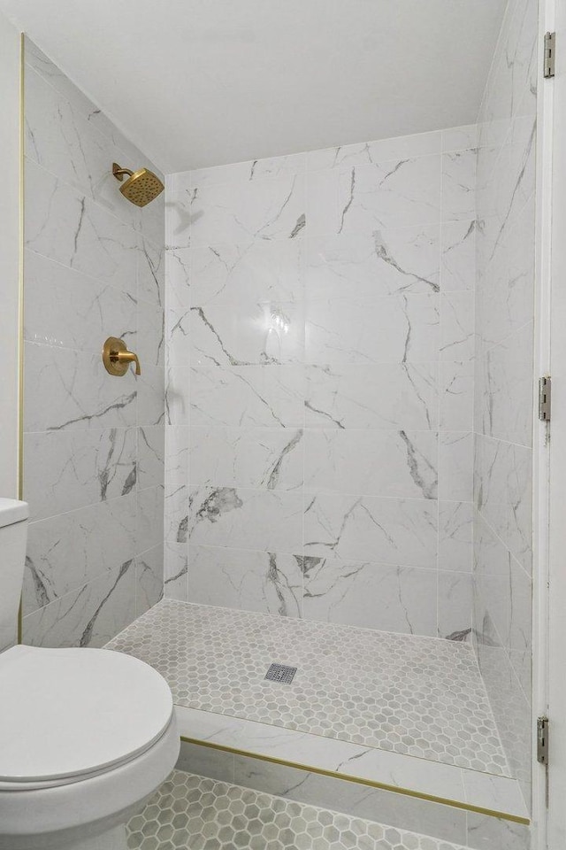 5216 Arlington Cir, Hanover Park, IL 60133 - bathroom with a marble finish shower and toilet