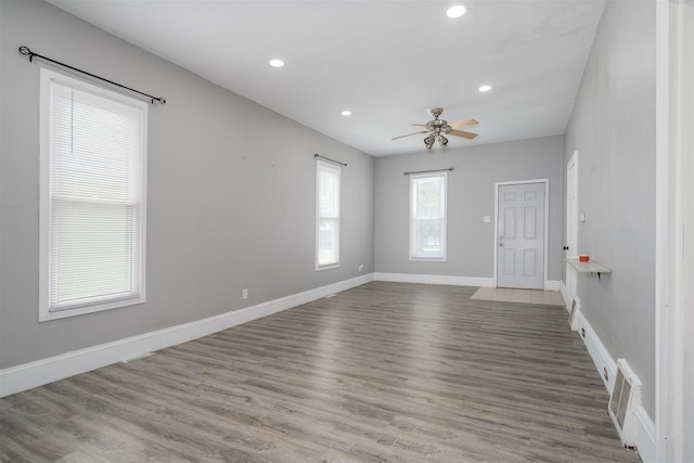 1006 S Adelaide St, Normal, IL 61761 - unfurnished room featuring recessed lighting, ceiling fan, and wood finished floors