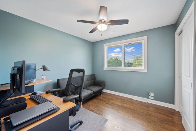 537 W Stearns Rd, Bartlett, IL 60103 - office featuring ceiling fan and wood finished floors