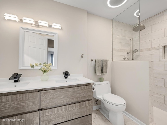 2S578 Patrick Henry Sq Unit 578, Oak Brook, IL 60523 - full bath with double vanity, a walk in shower, and tile patterned floors