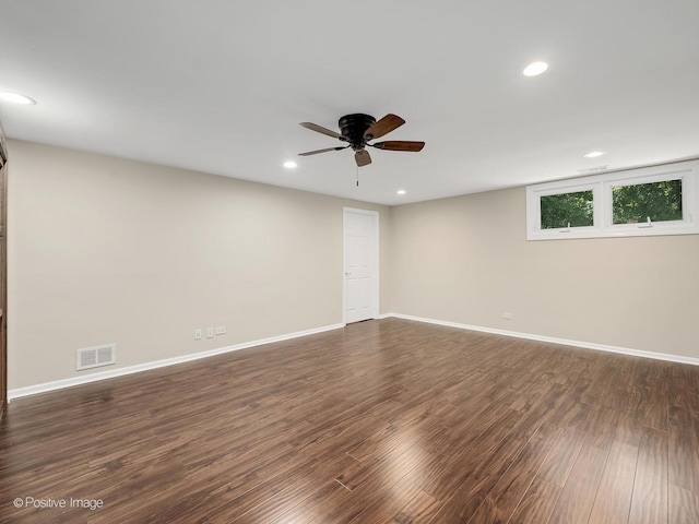 2S578 Patrick Henry Sq Unit 578, Oak Brook, IL 60523 - spare room featuring dark wood-type flooring, recessed lighting, and ceiling fan