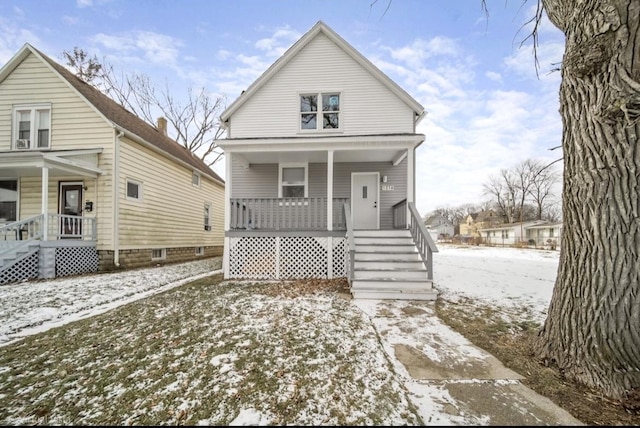 1216 Park Ave, Chicago Heights, IL 60411 - view of front facade with covered porch and stairs