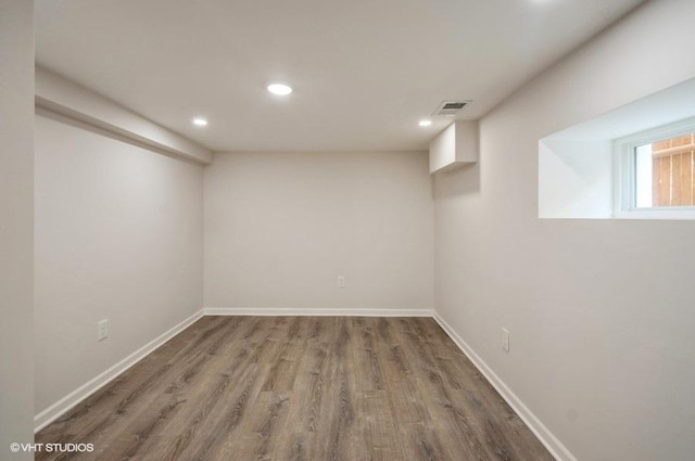 2155 N Mobile Ave, Chicago, IL 60639 - below grade area with wood finished floors and recessed lighting