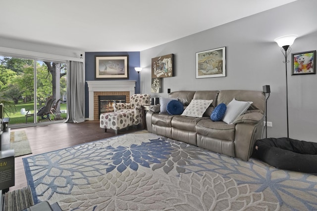 78 Holmes Way Unit W1, Schaumburg, IL 60193 - living area with wood finished floors and a fireplace