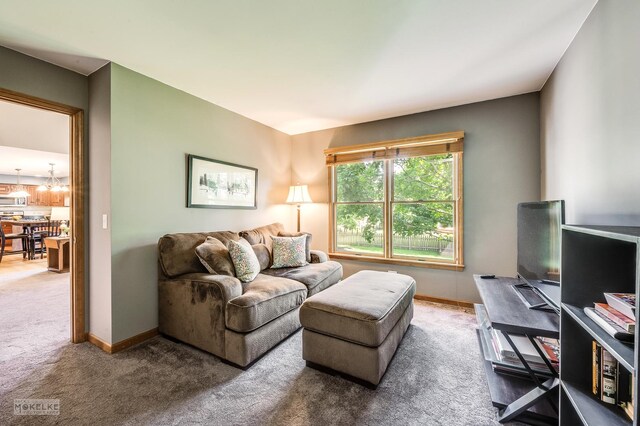 3624 Eliot Ln, Naperville, IL 60564 - living area with carpet flooring and a chandelier