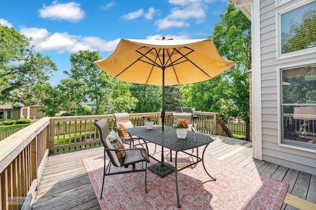 3624 Eliot Ln, Naperville, IL 60564 - wooden deck with outdoor dining space and a grill