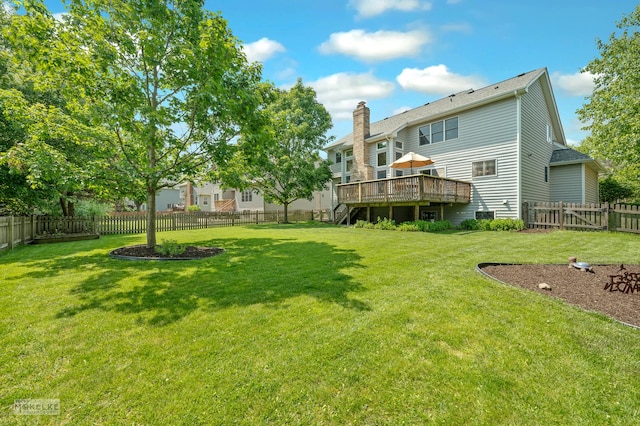 3624 Eliot Ln, Naperville, IL 60564 - fenced backyard featuring a wooden deck