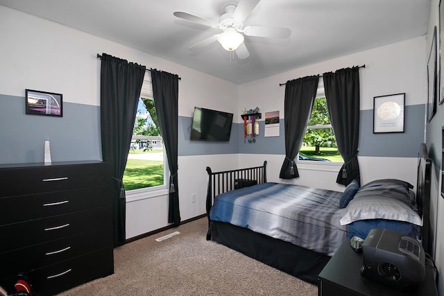 400 W Adams St, Danforth, IL 60930 - carpeted bedroom featuring multiple windows and ceiling fan